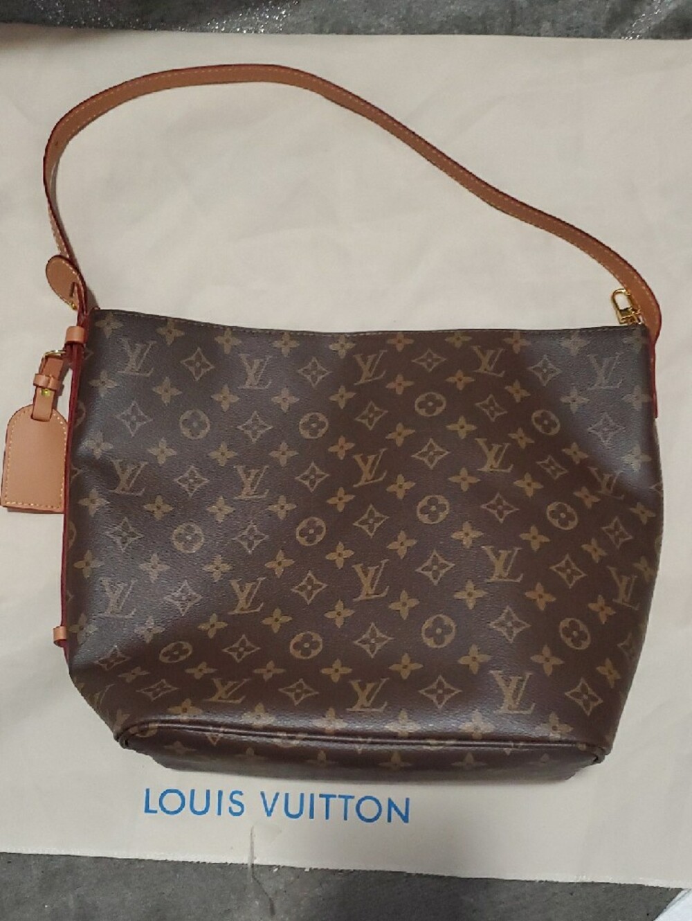 LvMonogram Shoulder Bag - Brown with Tan Trim - Picture 4 of 10